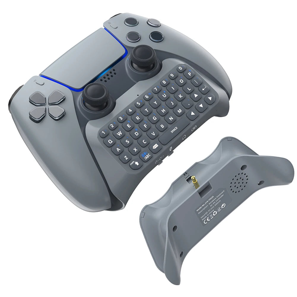 For PS5 Wireless Controller Keyboard BT 3.0 Mini Portable Gamepad Chatpad with Built-In Speaker & 3.5MM Audio Jack for Sony PS5