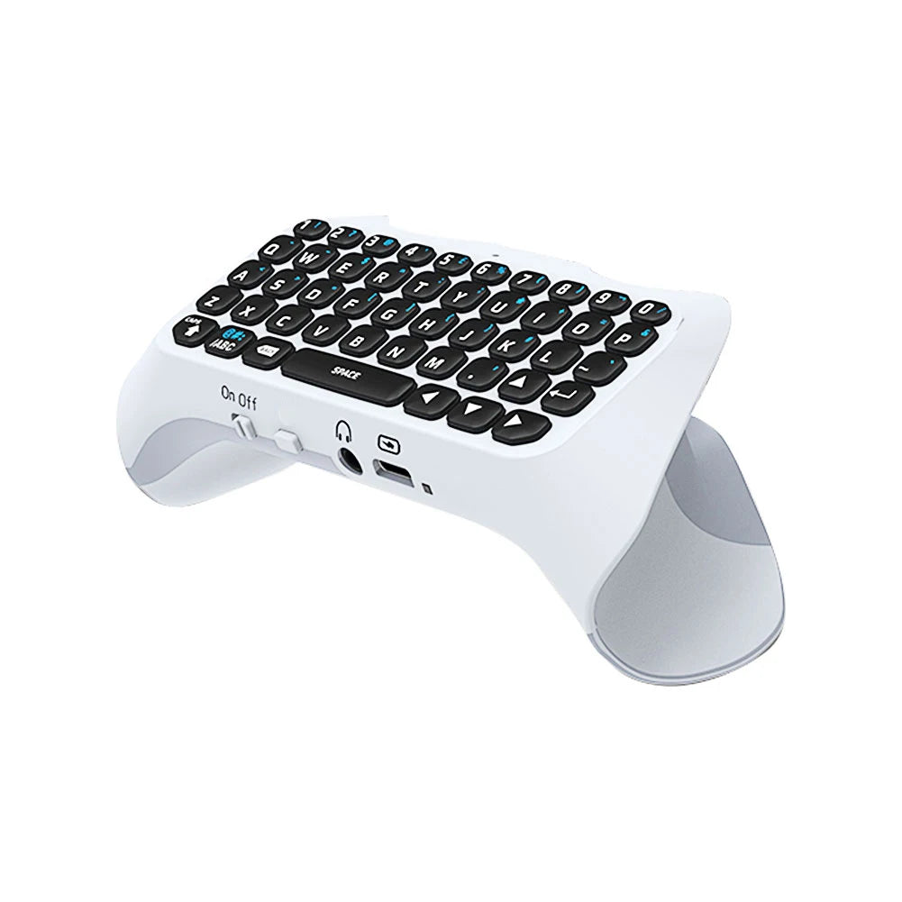 For PS5 Wireless Controller Keyboard BT 3.0 Mini Portable Gamepad Chatpad with Built-In Speaker & 3.5MM Audio Jack for Sony PS5